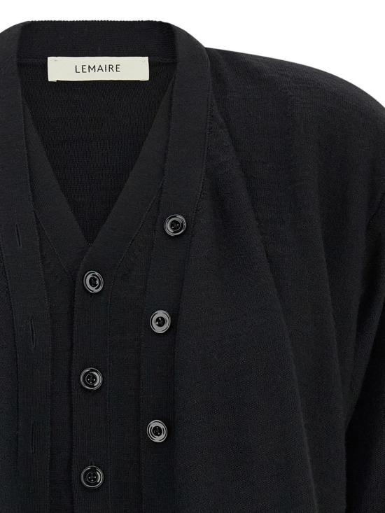 26FW 르메르 트롱프 뢰유 메리노 울 가디건 PO0056LK1063 BK999 Black - LEMAIRE