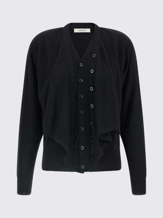 26FW 르메르 트롱프 뢰유 메리노 울 가디건 PO0056LK1063 BK999 Black - LEMAIRE