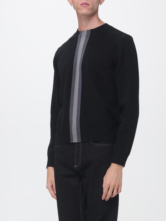 26FW 구찌 스트라이프 디테일 크루넥 울 스웨터 864572XKFG6 1062 Black - GUCCI