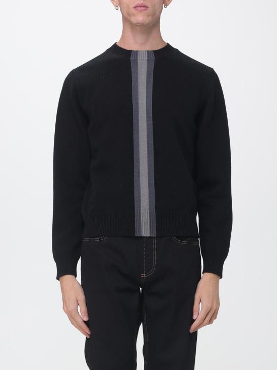 26FW 구찌 스트라이프 디테일 크루넥 울 스웨터 864572XKFG6 1062 Black