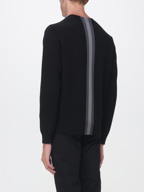 26FW 구찌 스트라이프 디테일 크루넥 울 스웨터 864572XKFG6 1062 Black - GUCCI