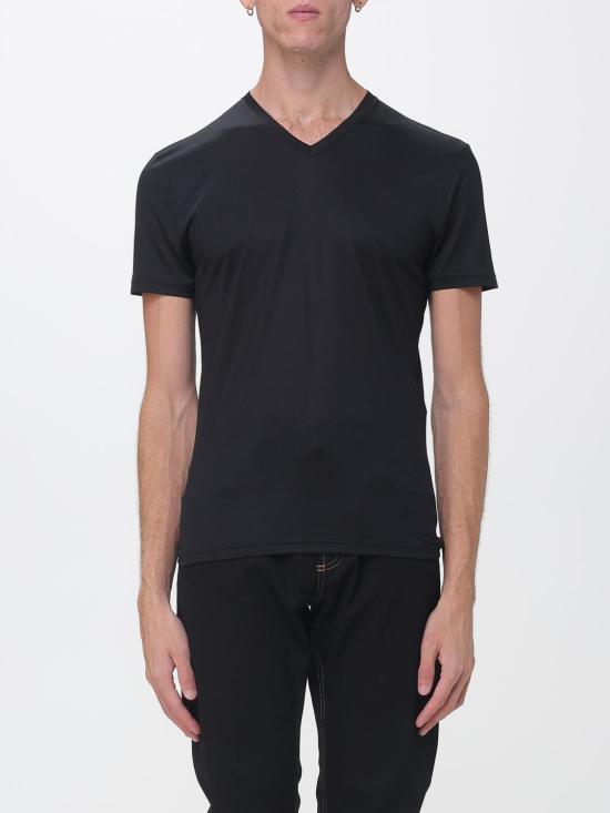 26FW 구찌 실크 저지 브이넥 티셔츠 866186XJHVZ 1000 Black