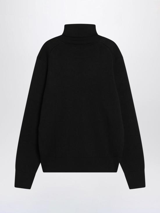 26FW 아미 스몰 하트 로고 메리노 울 니트 터틀넥 HKS827001 009 Black - AMI