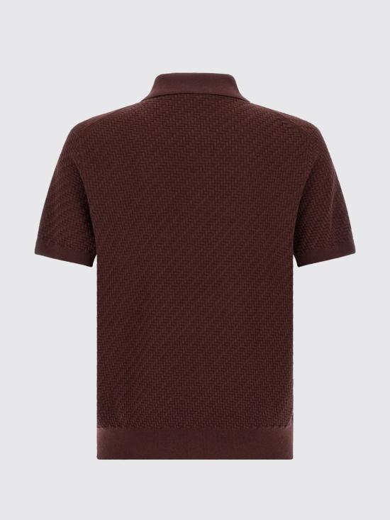 26FW 브리오니 코튼 실크 캐시미어 트라마 위브 폴로 셔츠 UMR20OPAK22 5100 Violet - BRIONI