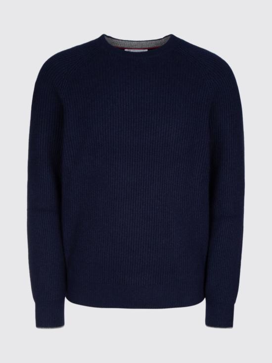 26FW 브루넬로 쿠치넬리 골지 니트 캐시미어 스웨터 M2274100 CW425 Blue - BRUNELLO CUCINELLI
