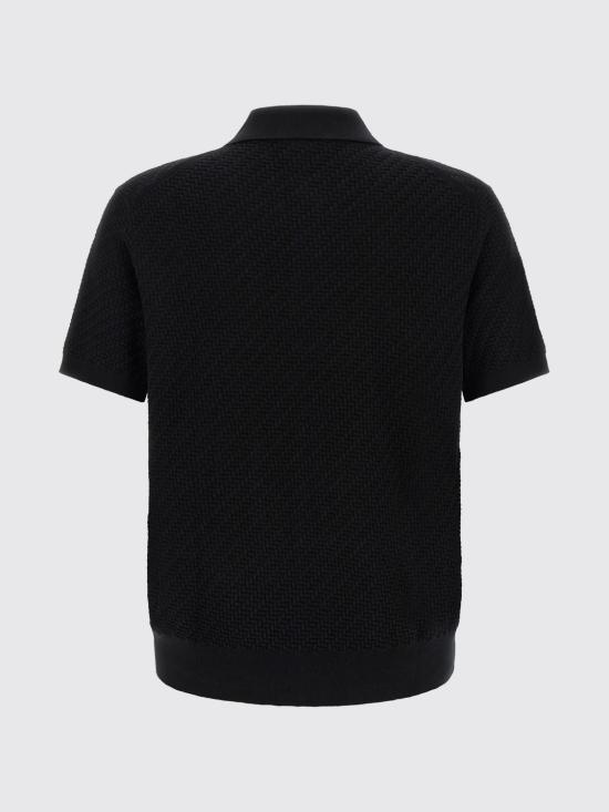 26FW 브리오니 코튼 실크 캐시미어 트라마 위브 폴로 셔츠 UMR20OPAK22 1000 Black - BRIONI