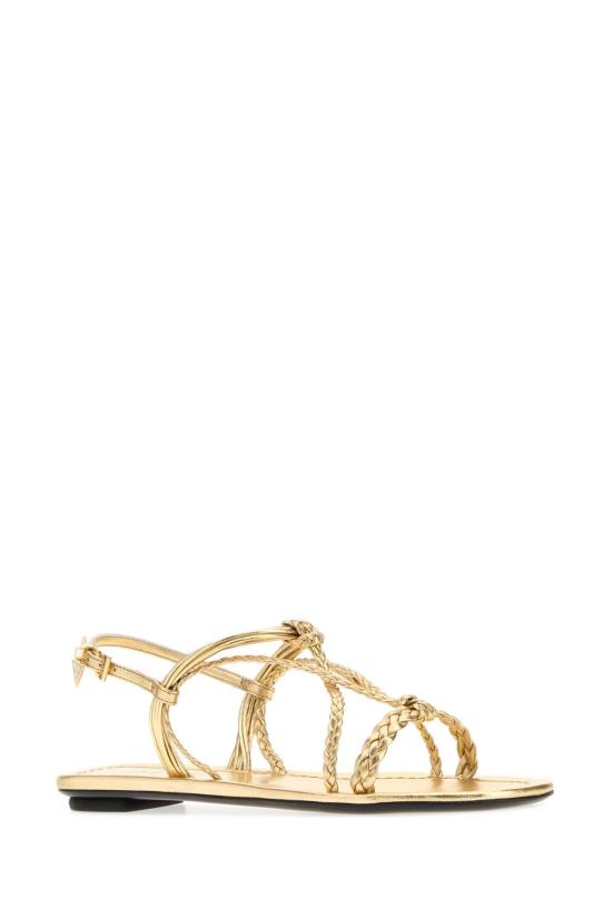 26FW 프라다 플랫 모르도레 나파 레더 샌들 1X406OF00579A F0522 GOLD - PRADA