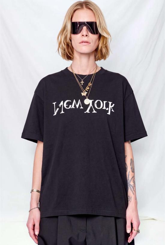  어셈블리 뉴욕 반팔 티셔츠 어셈블리 블랙 페이드 뉴욕 로고 티셔츠 - ASSEMBLY NEW YORK