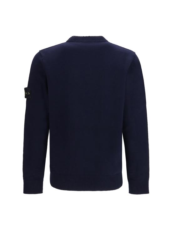 26FW 스톤 아일랜드 램스울 립드 트림 레귤러 핏 크루넥 점퍼 L2S155100072S00A3 V0020 NAVY BLUE - STONE ISLAND