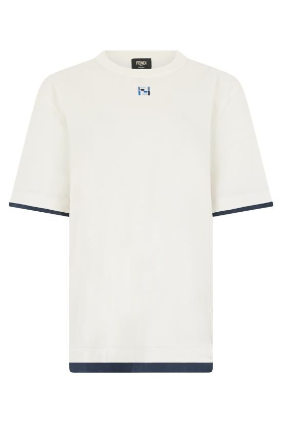 26FW 펜디 반팔 티셔츠 FY1358AUIB Ivory