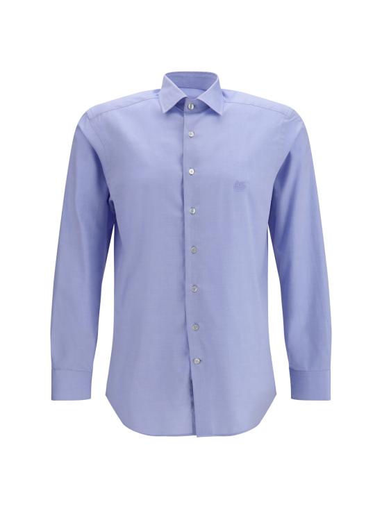  에트로 셔츠 Pegaso 로고 Azzurro 디테일의 Etro 로마 코튼