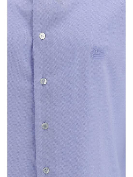  에트로 셔츠 Pegaso 로고 Azzurro 디테일의 Etro 로마 코튼 - ETRO