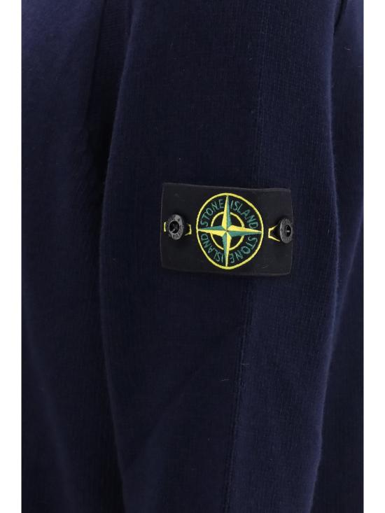 26FW 스톤 아일랜드 램스울 립드 트림 레귤러 핏 크루넥 점퍼 L2S155100072S00A3 V0020 NAVY BLUE - STONE ISLAND