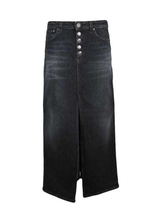 25FW 돈답 데님 블랙 주얼 버튼 롱  스커트