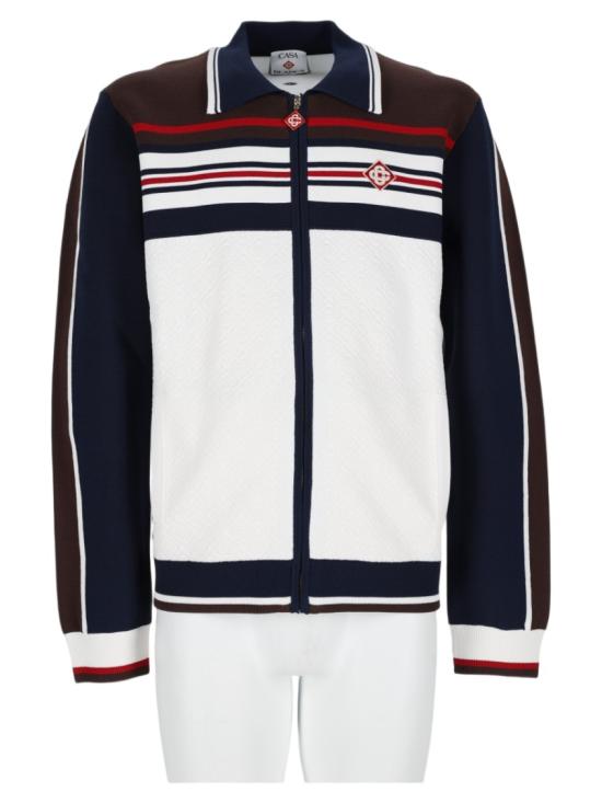26FW 카사블랑카 탑 M AW26 KW 1477 01WHITE BROWN NAVY