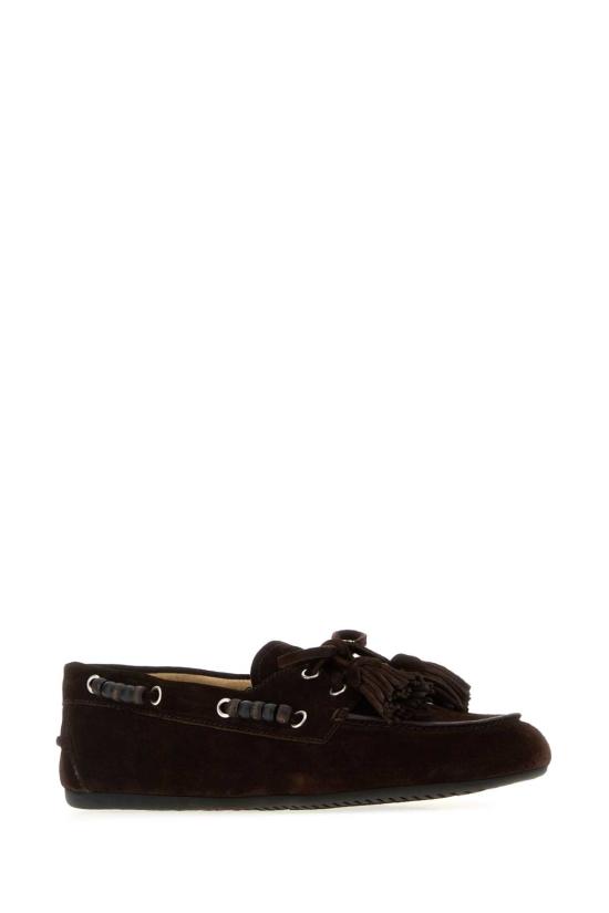  미우미우 스웨이드 데크 슈즈 5D518EF005054 F0003 BROWN - MIU MIU