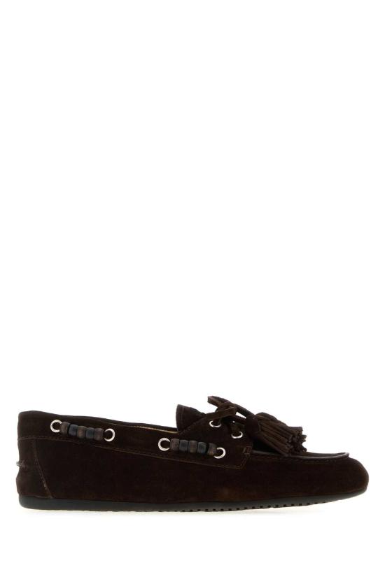  미우미우 스웨이드 데크 슈즈 5D518EF005054 F0003 BROWN