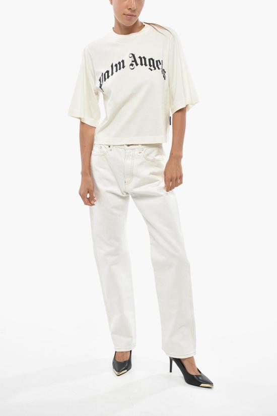  팜앤젤스 반팔 티셔츠 PAWAA003JR0010310 Beige - PALM ANGELS