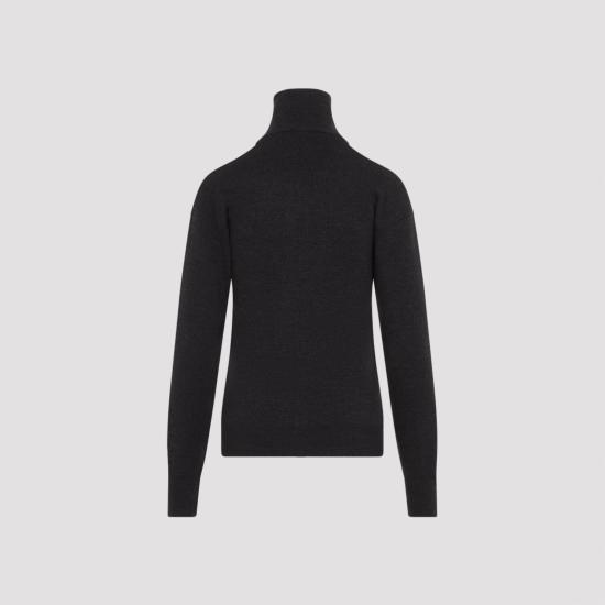 26FW 르메르 버튼 탑 파인 울 스웨터 버튼 탑 파인 울 스웨터 PO0047 LK1070 BK674 BLACK MELANGE - LEMAIRE