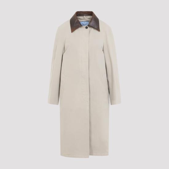 26FW 프라다 싱글 브레스티드 올드 포플린 코트 P648TESOOO 19WY F0A08 CALCE - PRADA