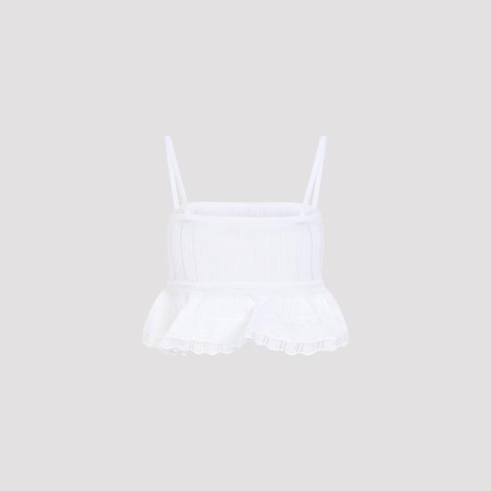 26FW 알라이아 탑 AA9H1539M712D 000 BLANC - ALAIA