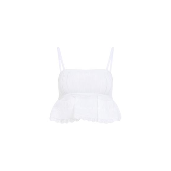 26FW 알라이아 탑 AA9H1539M712D 000 BLANC - ALAIA