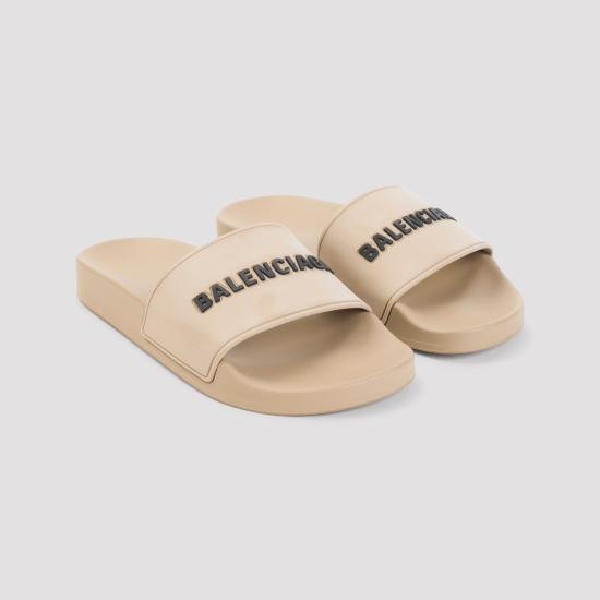 26FW 발렌시아가 풀 슬라이드 샌들 565547 W1S80 9710 BEIGE BLACK - BALENCIAGA