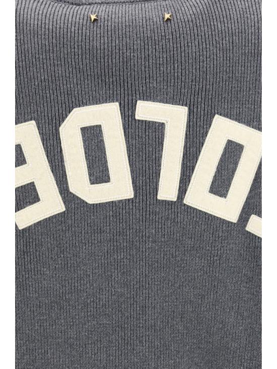 26FW 골든구스 로고 백 코튼 라운드넥 스웨터 GWP00951P000662 60304 GREY - GOLDEN GOOSE