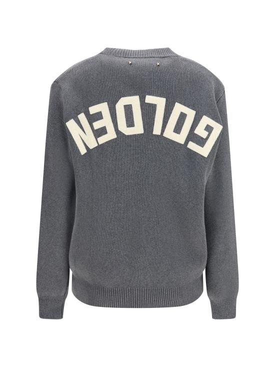 26FW 골든구스 로고 백 코튼 라운드넥 스웨터 GWP00951P000662 60304 GREY - GOLDEN GOOSE