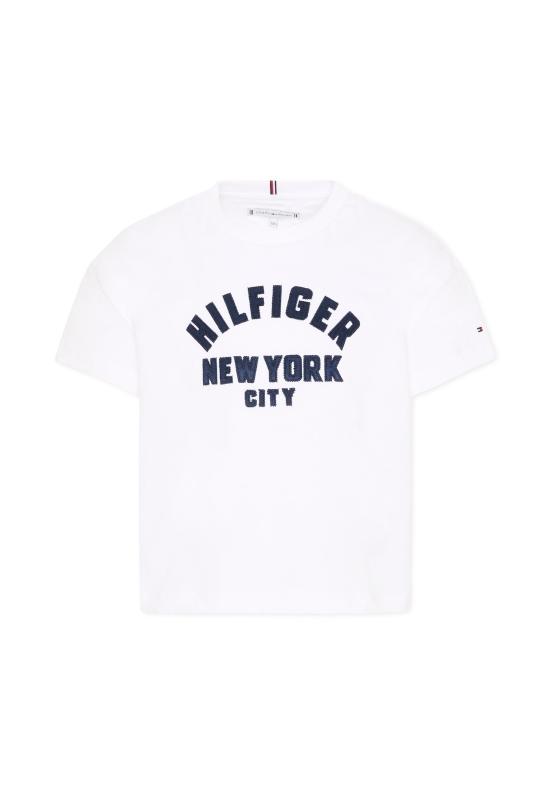 25FW [키즈] 타미힐피거 티셔츠 KG0KG08635 YBR WHITE