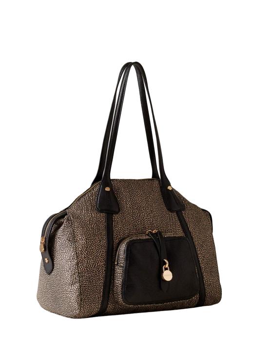 26FW 보르보네제 토트백 91010198 0189X11 OP NATURALE NERO - BORBONESE