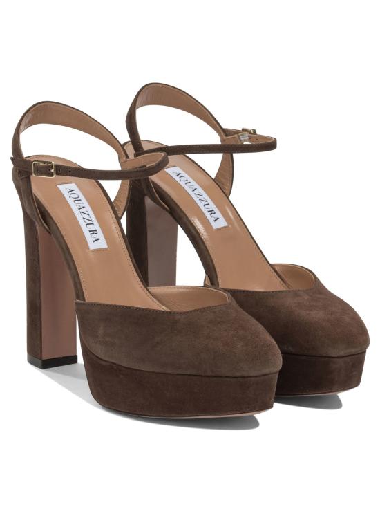 26FW 아쿠아주라 힐/펌프스 아미라 플래토 110mm 힐 슈즈 브라운 - AQUAZZURA