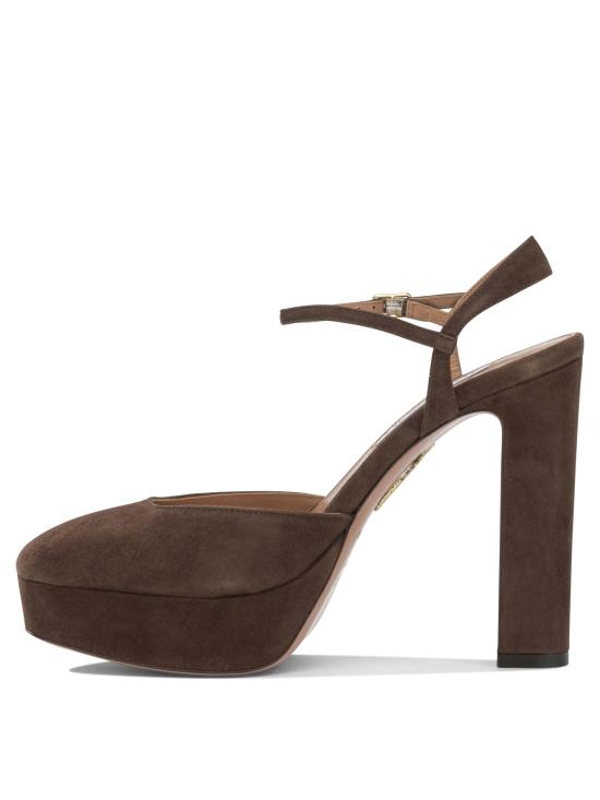26FW 아쿠아주라 힐/펌프스 아미라 플래토 110mm 힐 슈즈 브라운 - AQUAZZURA