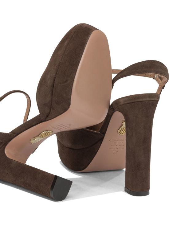 26FW 아쿠아주라 힐/펌프스 아미라 플래토 110mm 힐 슈즈 브라운 - AQUAZZURA