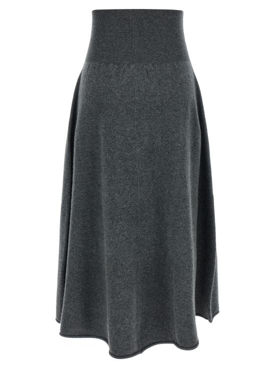 26FW 익스트림캐시미어 미디 스커트 N388EASEFELT Gray - EXTREME CASHMERE