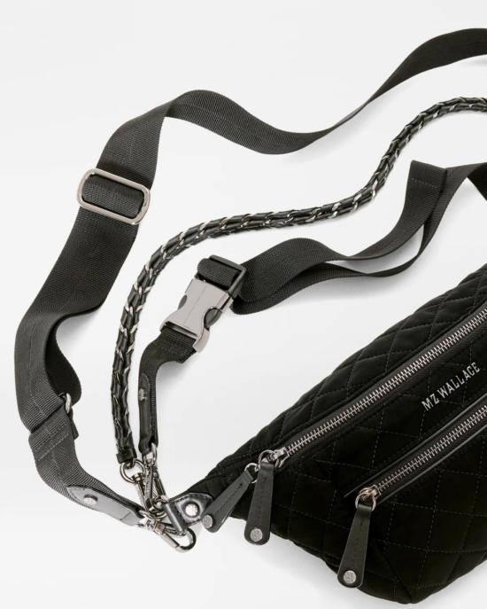  엠지 월리스 크로스백 Mz Wallace Small Crosby Crossbody Sling Black Velvet Finish - MZ WALLACE