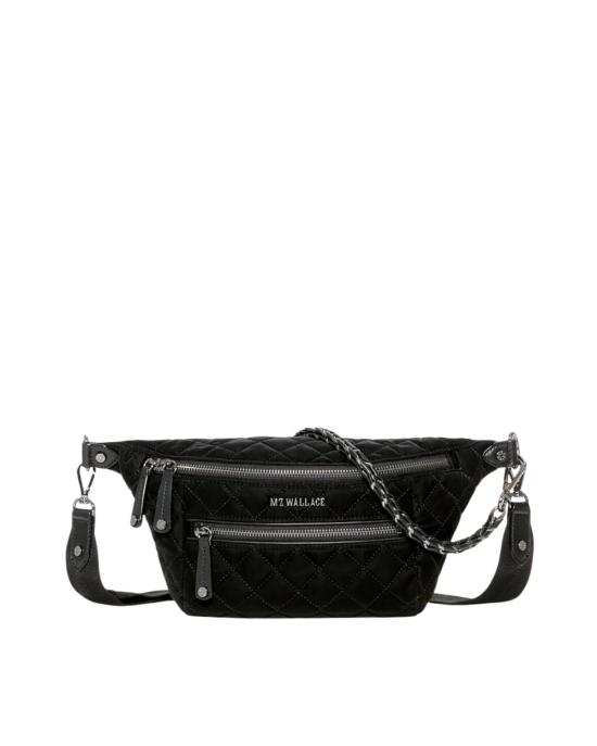  엠지 월리스 크로스백 Mz Wallace Small Crosby Crossbody Sling Black Velvet Finish