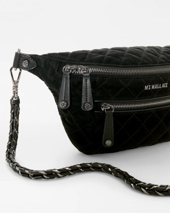  엠지 월리스 크로스백 Mz Wallace Small Crosby Crossbody Sling Black Velvet Finish - MZ WALLACE