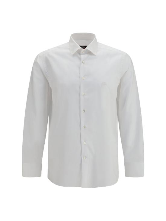  에트로 셔츠 Pegaso 로고가 있는 Etro 로마 코튼  Bianco Ottico