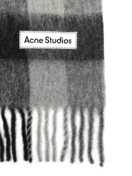 25FW 아크네 스튜디오 모헤어 체크 머플러 CA0084DUC BLACK - ACNE STUDIOS