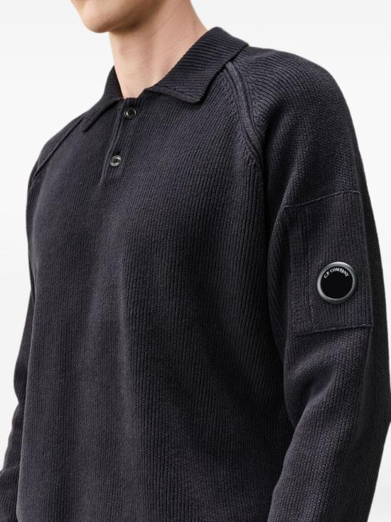 26FW 씨피 컴퍼니 셔닐 코튼 폴로 니트 21CMKN198A005558G 888 BLUE - C.P. COMPANY