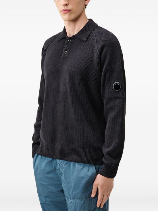 26FW 씨피 컴퍼니 셔닐 코튼 폴로 니트 21CMKN198A005558G 888 BLUE - C.P. COMPANY