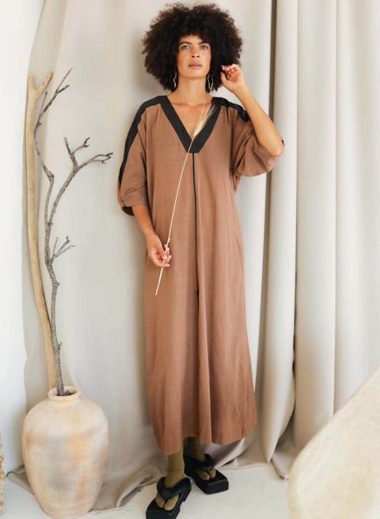  시크 콜렉티브 롱 원피스 Seek Collective Rhadika Caftan Mocha/Black