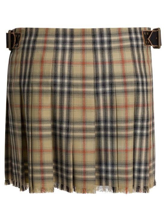 26SS 버버리 체크 울 미니 킬트 8118152 Beige - BURBERRY
