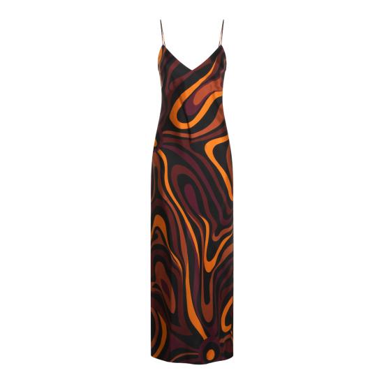 26FW 에밀리오푸치 미디 원피스 6URI30 6U761003 BORDEAUX GOLD - EMILIO PUCCI