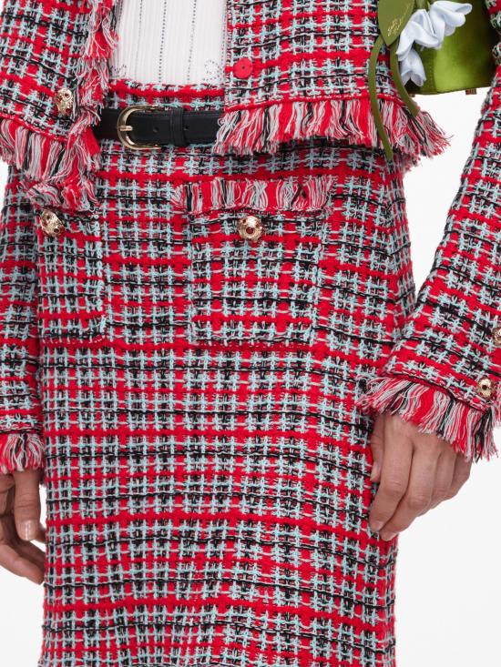 26FW 셀프 포트레이트 미디 스커트 AW26146MSKR RED - SELF PORTRAIT