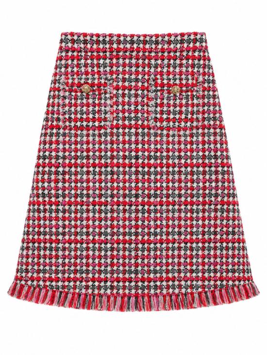 26FW 셀프 포트레이트 미디 스커트 AW26146MSKR RED