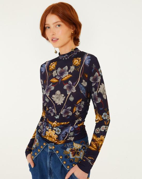  팜 리오 블라우스 368994 26051 GOLDEN NATURE NAVY - FARM RIO