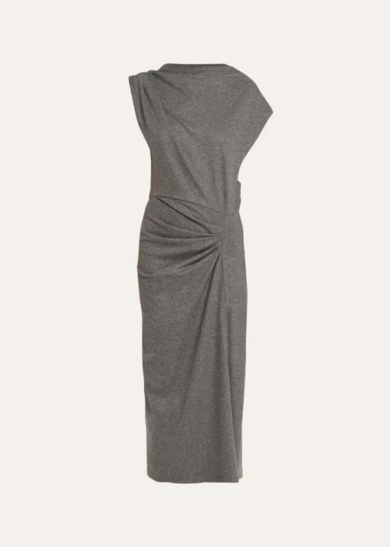  이자벨마랑 미디 원피스 이자벨 마랑 나에리스 비대칭 니트 미디 드레스 그레이 - ISABEL MARANT