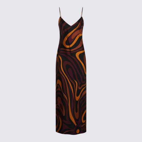 26FW 에밀리오푸치 미디 원피스 6URI30 6U761003 BORDEAUX GOLD - EMILIO PUCCI